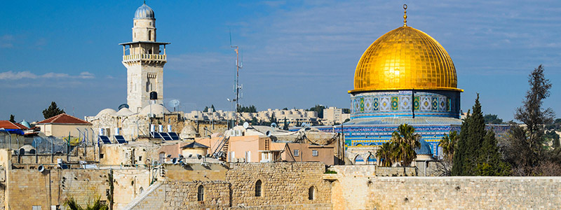 Gamla Jerusalem i Israel på en rundresa.